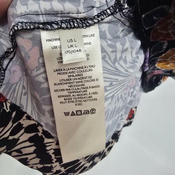 Free People Two Faced Reversible Mini dress Floral size Large Babydoll Velvet - Picture 5 of 7